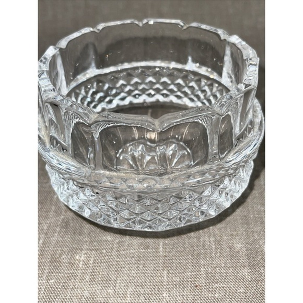 Shannon‎ Crystal  Candy  Trinket Bowl Vintage Tulip Rose Hatchcut